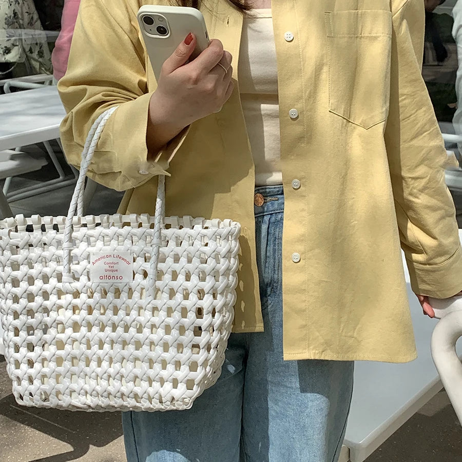 Candy Woven Beach Tote