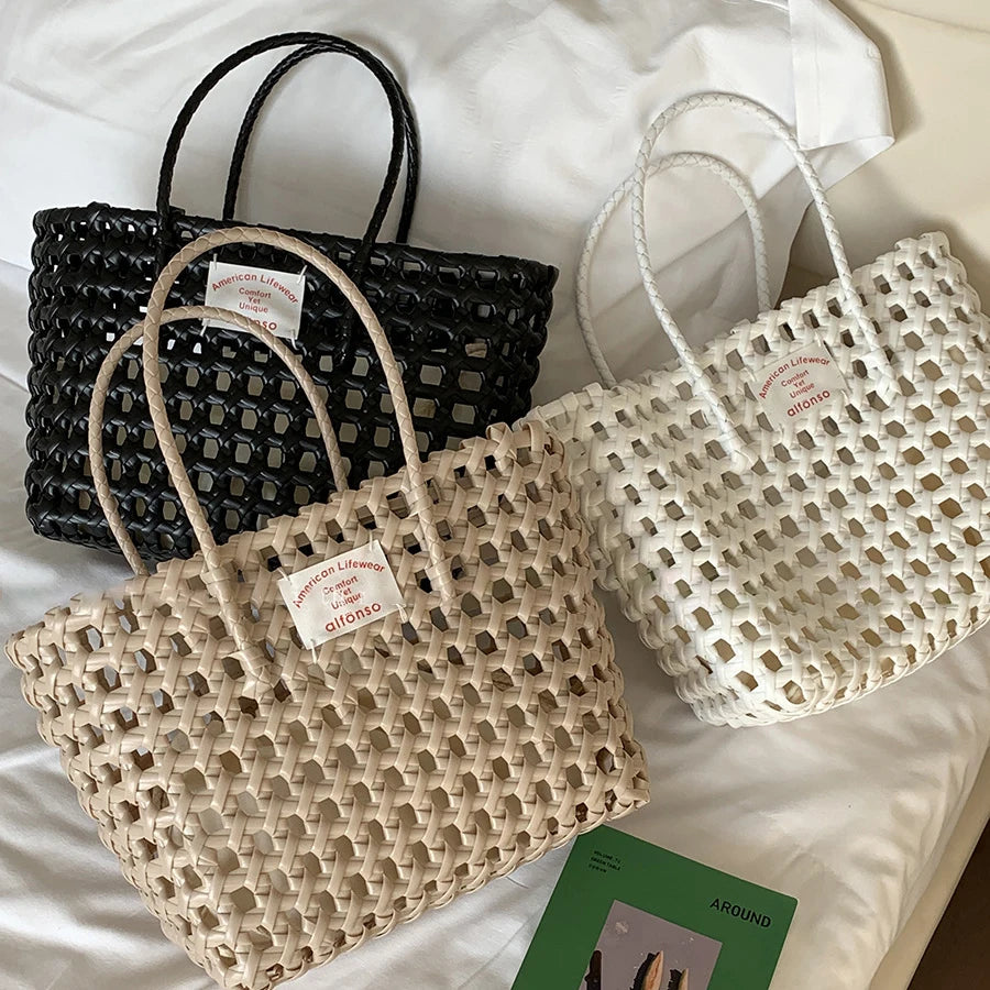 Candy Woven Beach Tote