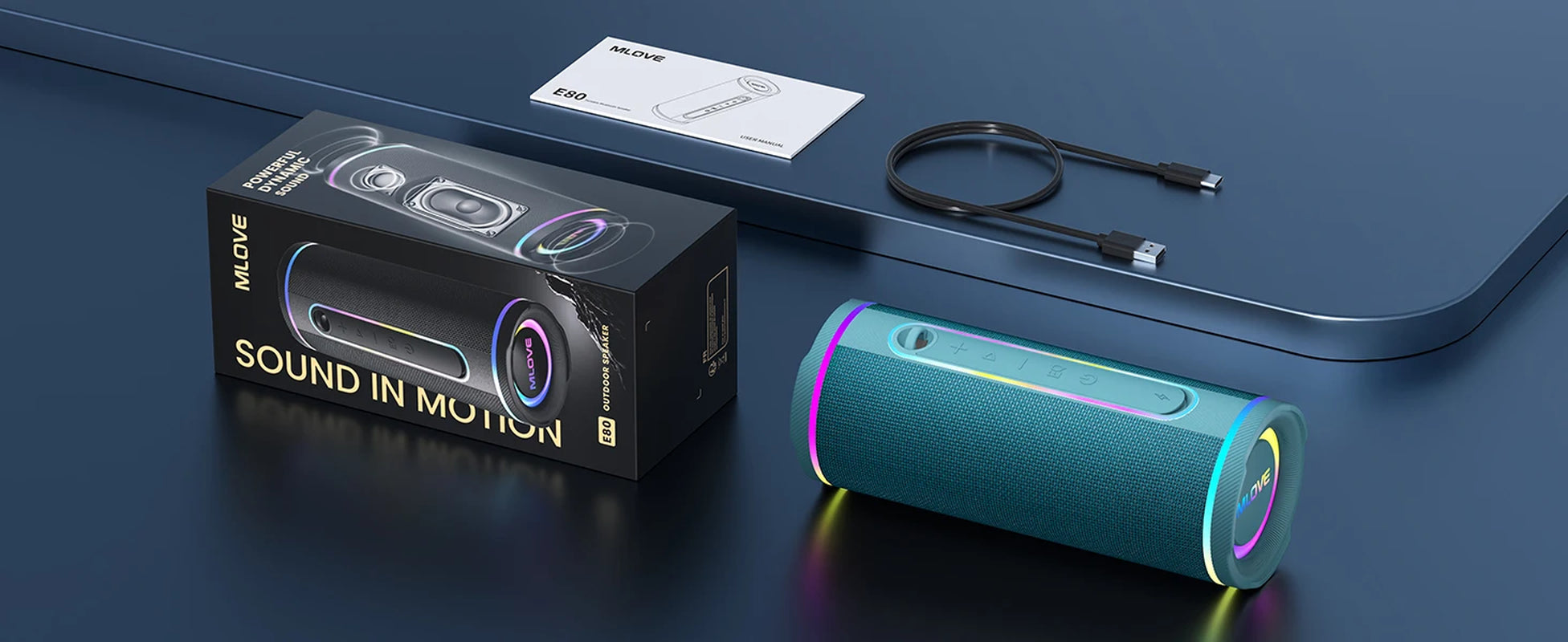 Portable RGB Waterproof Bluetooth Speaker