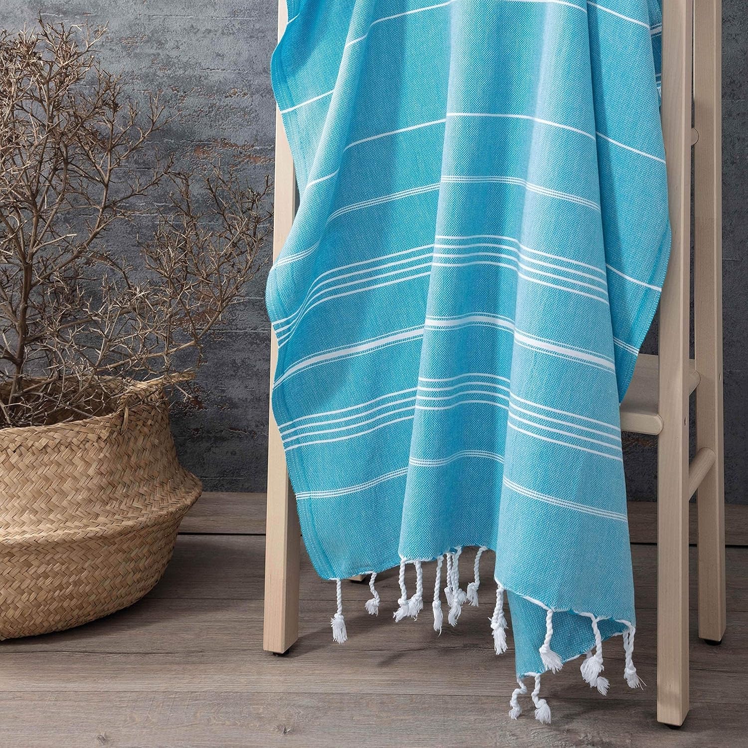 Turkish Beach Towel 39 X 71 Quick Dry Sand Free Lightweight Large Oversized Beach Towel Turkish Towels for Camping Yoga Gym Pool Travel - Turqouise