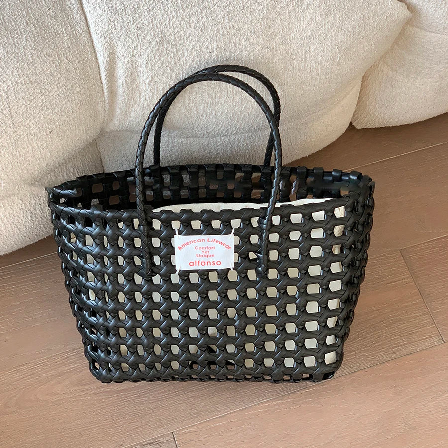 Candy Woven Beach Tote