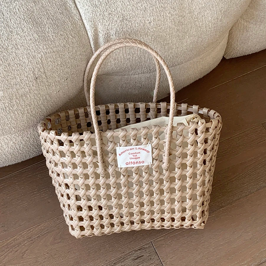 Candy Woven Beach Tote