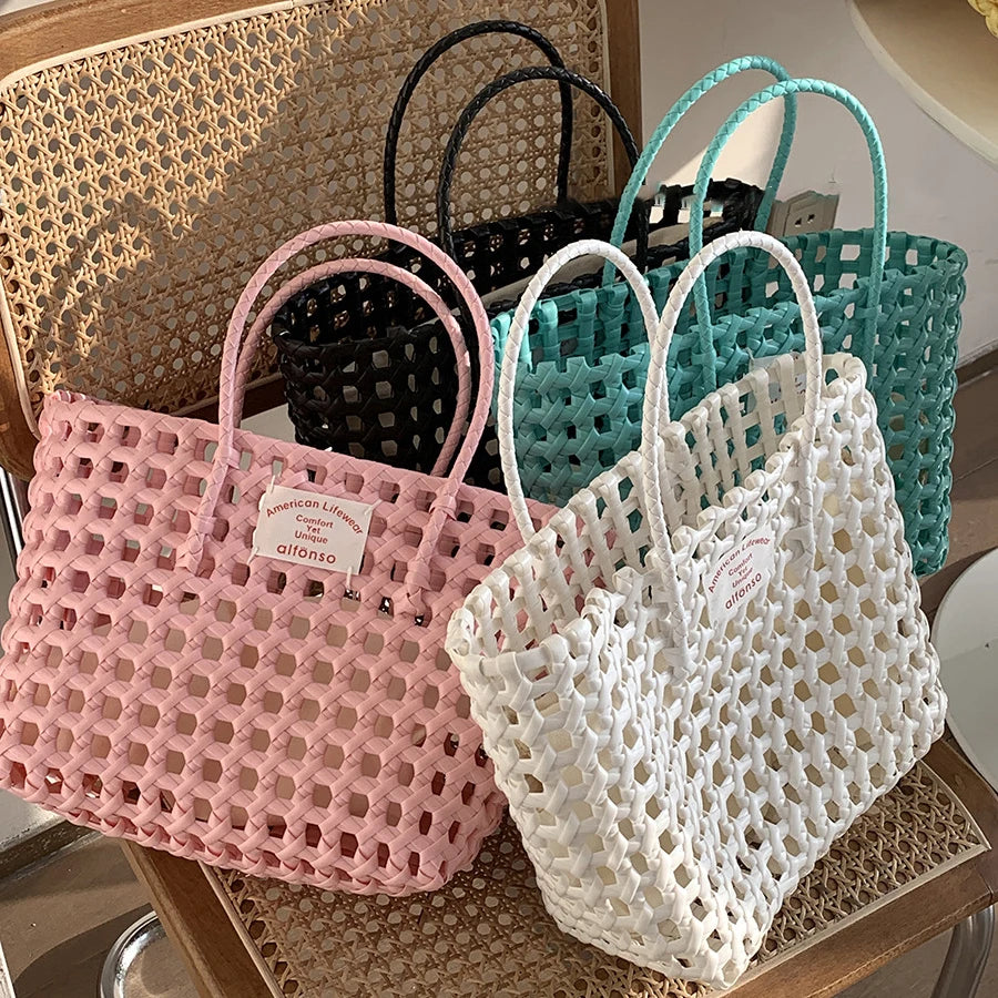 Candy Woven Beach Tote