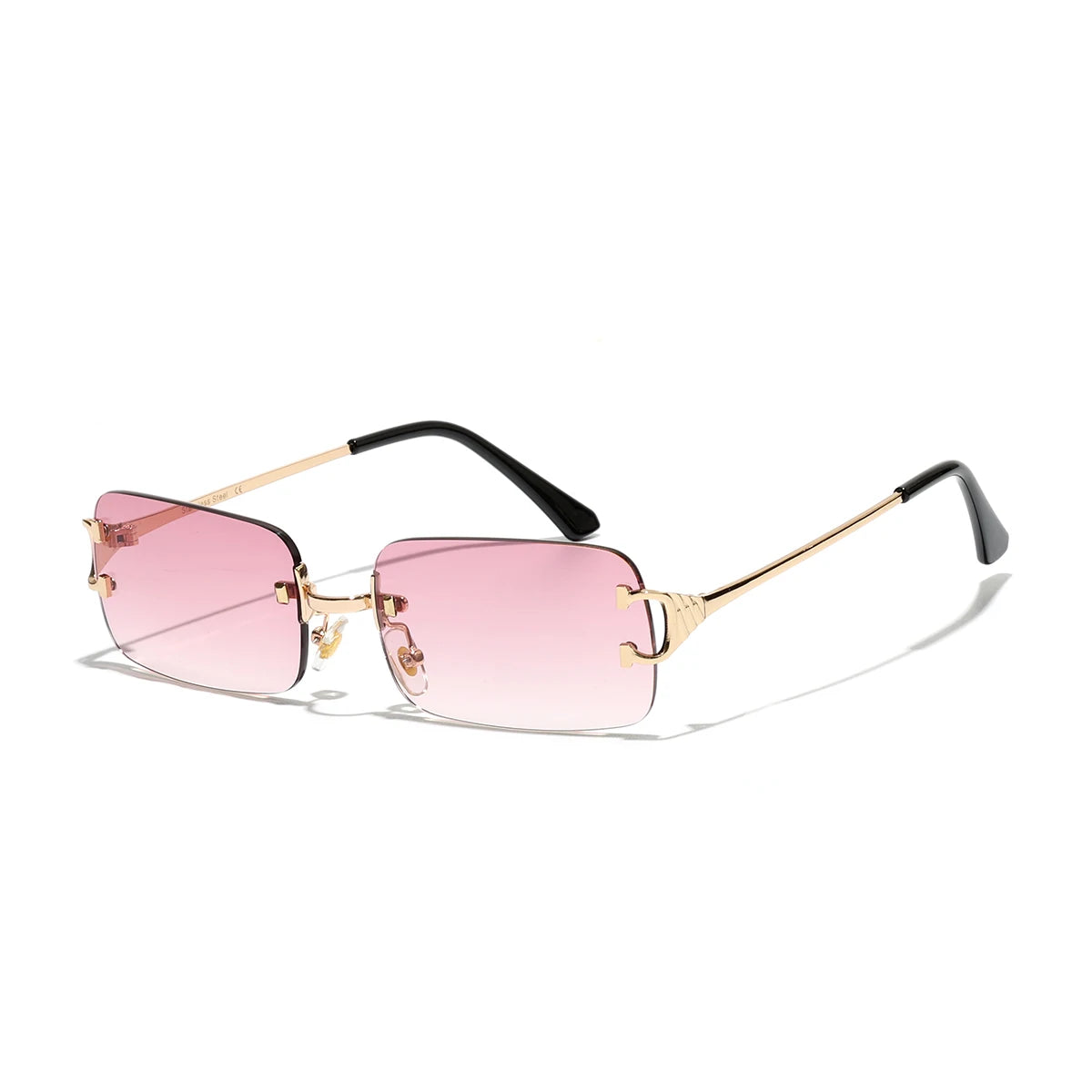 Retro Rimless Square Sunglasses