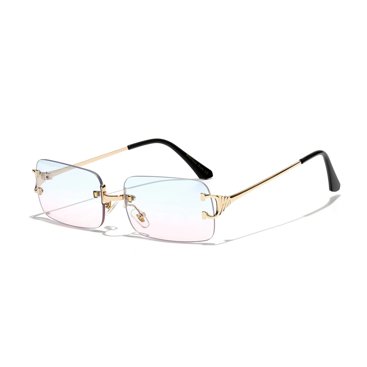 Retro Rimless Square Sunglasses