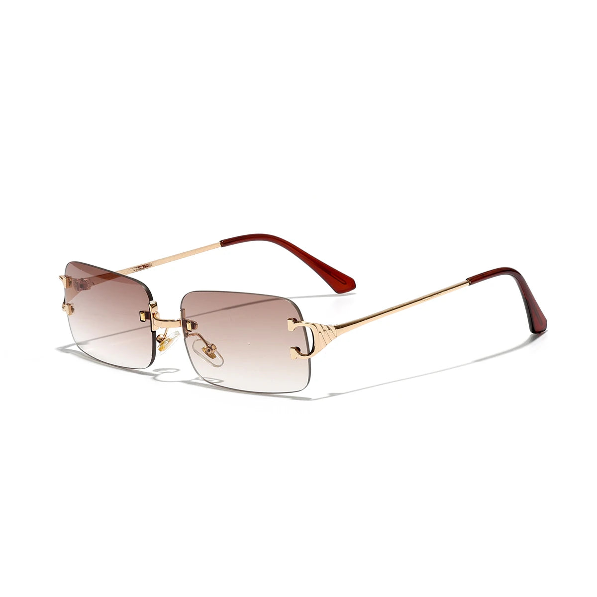 Retro Rimless Square Sunglasses