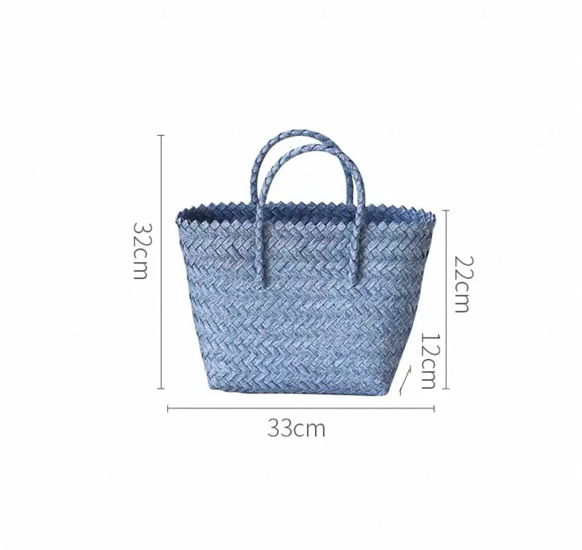 Bamboo Handle Crochet Tote Bag