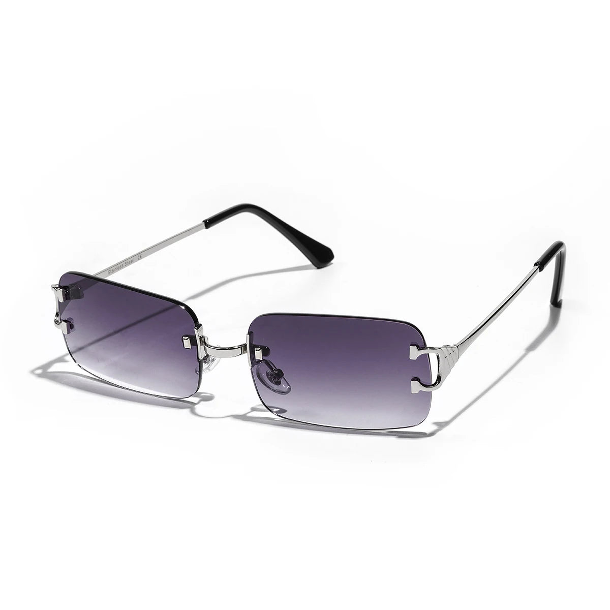 Retro Rimless Square Sunglasses