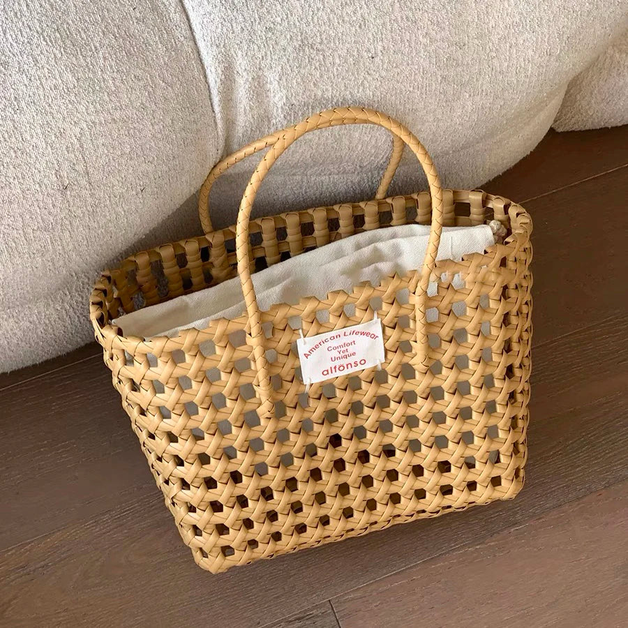 Candy Woven Beach Tote