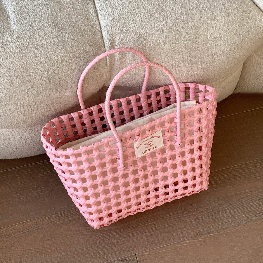 Candy Woven Beach Tote