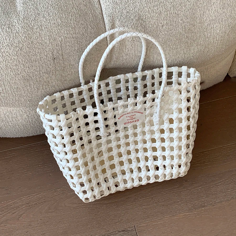 Candy Woven Beach Tote